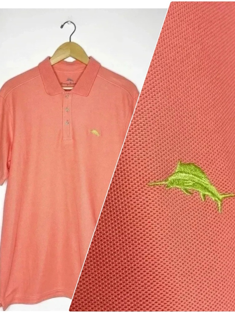 Tommy Bahama Men’s Coral Short Sleeve Polo Shirt Size Medium